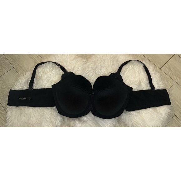 Torrid Curve Bombshell Everyday Boost Shine Straight Back Bra UW Womens 44D Blk - Picture 6 of 7
